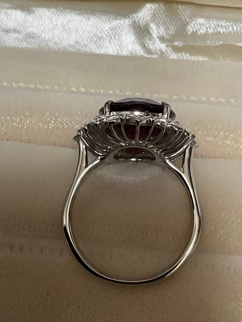 pt900ロードライトガーネットダイヤモンドリング