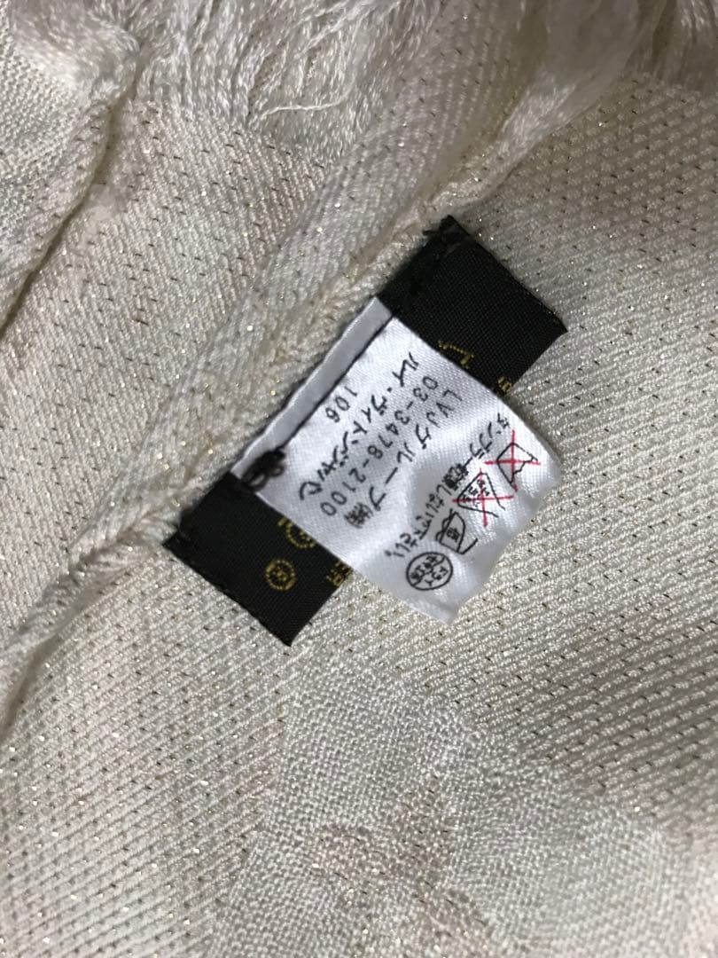 ルイヴィトン　モノグラム　シルク　ショール　ストール　ラメ　金糸　大判