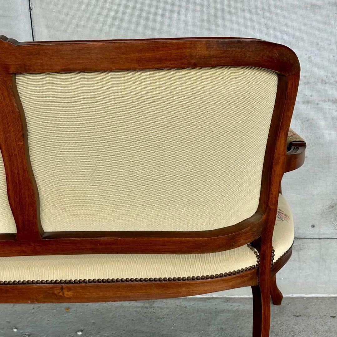 ✦王室気分✦ ロココ調アンティーク イタリア製　ゴブラン織　猫脚 ベンチソファー