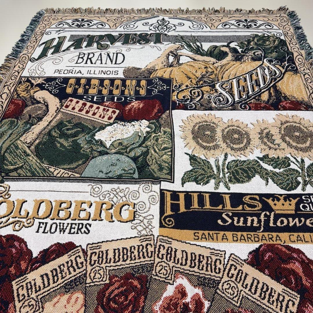 花　野菜　マルチカバー　ソファカバー　ヴィンテージラグ　160x121