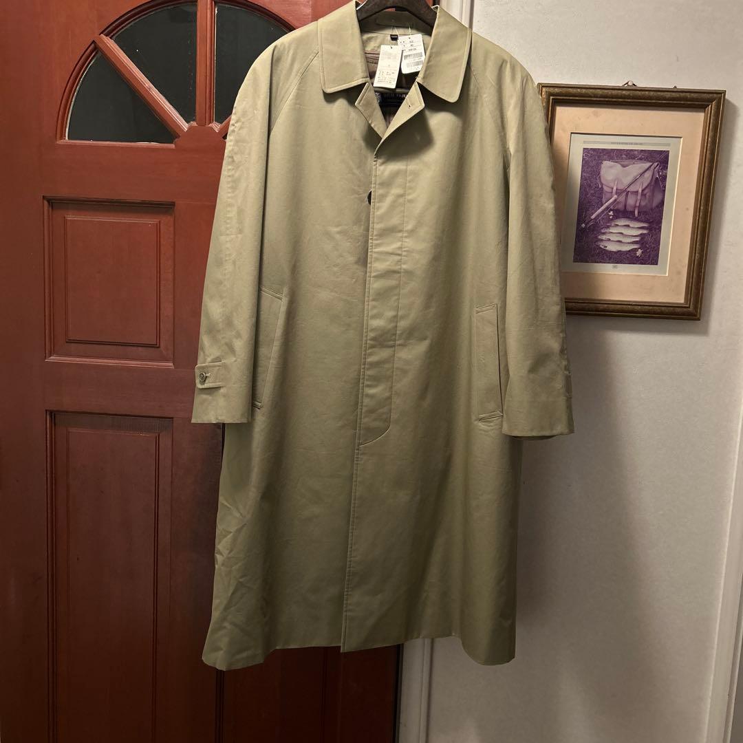 三陽商会　ラグラン袖のステンカラーコート 純綿　着脱毛系ライナー　タグ付きの新古