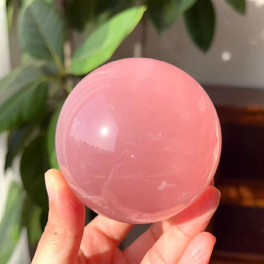 AAA級家庭円満★天然ローズクォーツ丸玉B0113/YS/550C