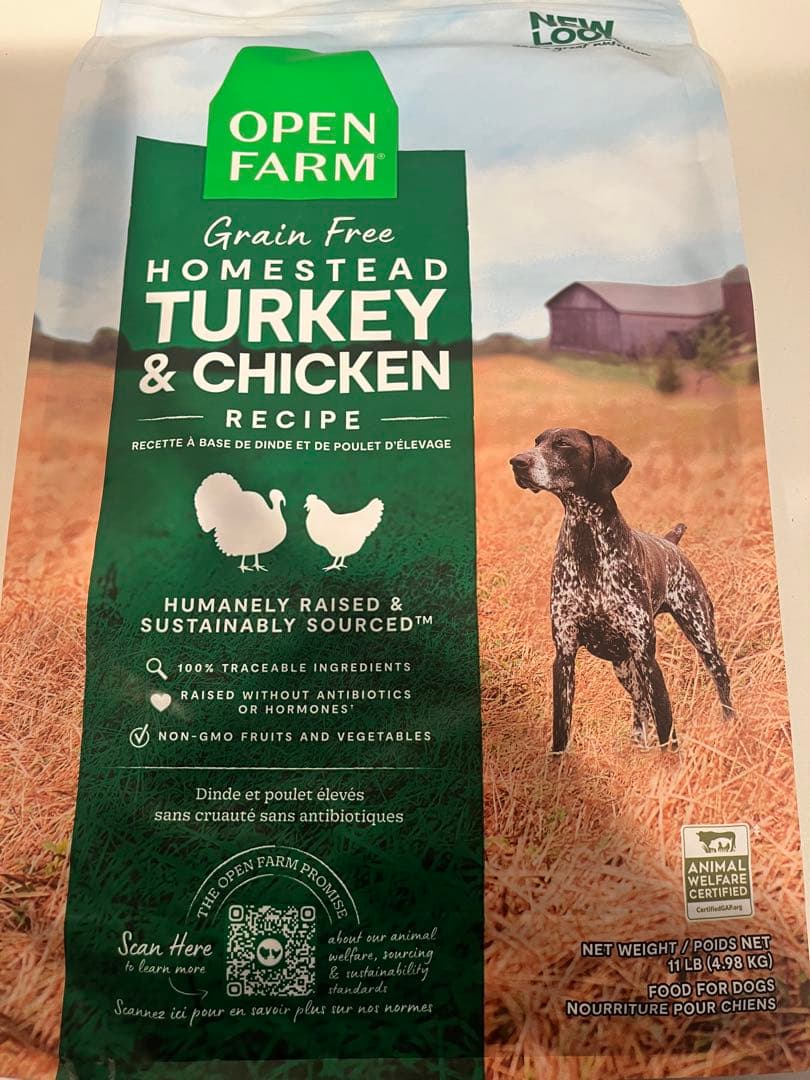 オープンファーム　ドッグフード　ターキー＆チキン　4.98kg