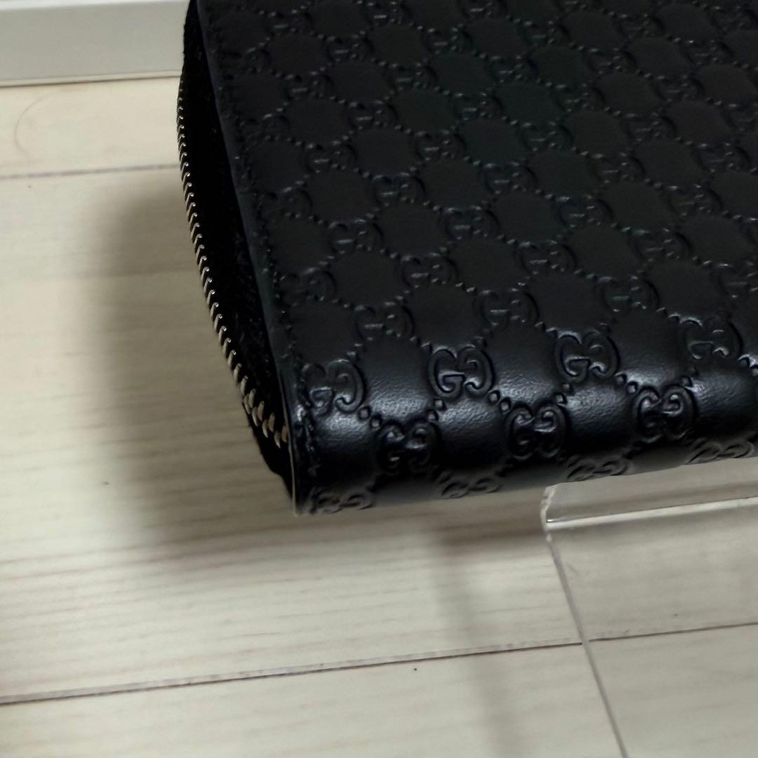 未使用級✨ グッチ GG ラウンドファスナー レザー ブラック 長財布