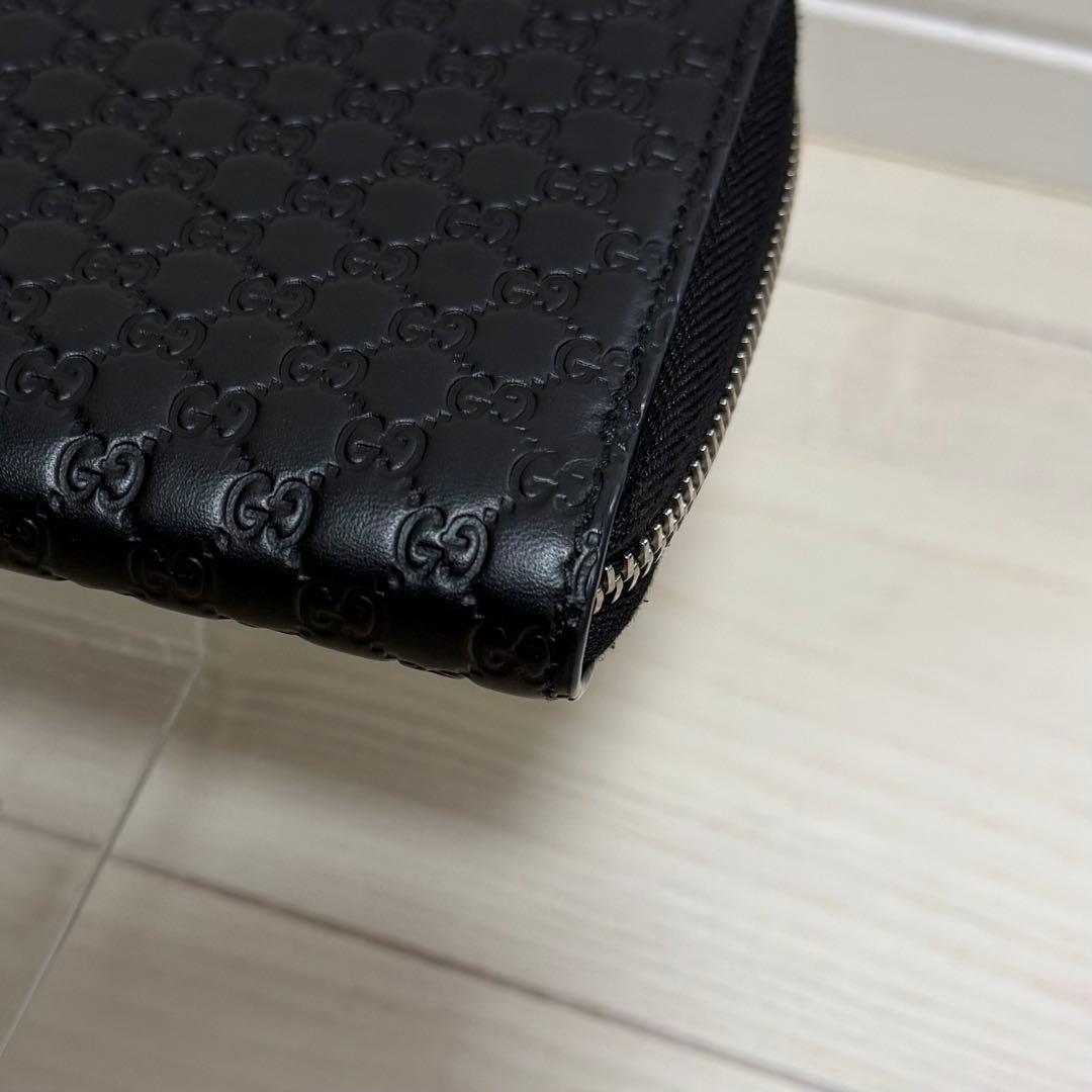 未使用級✨ グッチ GG ラウンドファスナー レザー ブラック 長財布