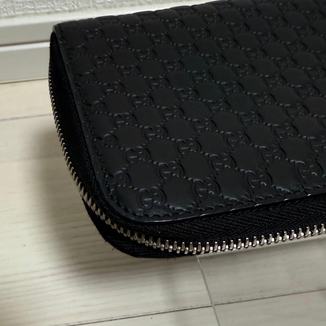 未使用級✨ グッチ GG ラウンドファスナー レザー ブラック 長財布