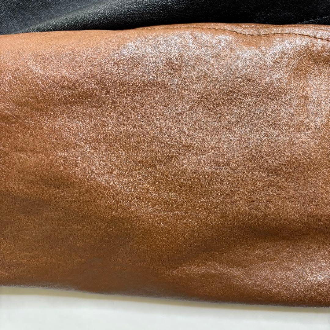 極美品 COACH スタジャン オールレザー ジャケット バイカラー ツートン