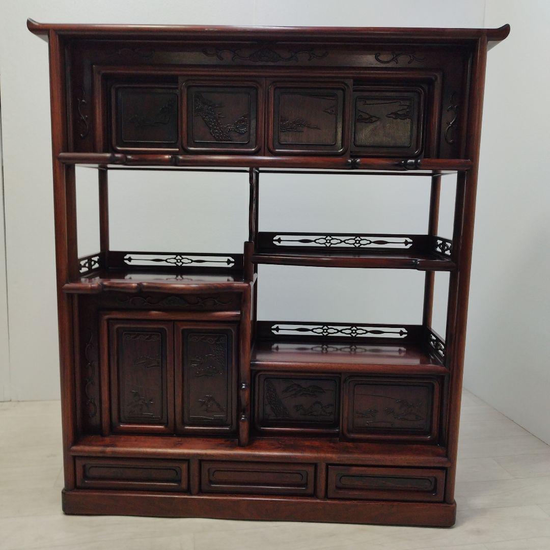 【引き取り歓迎】木製茶棚 和箪笥 飾り棚 茶箪笥 木製