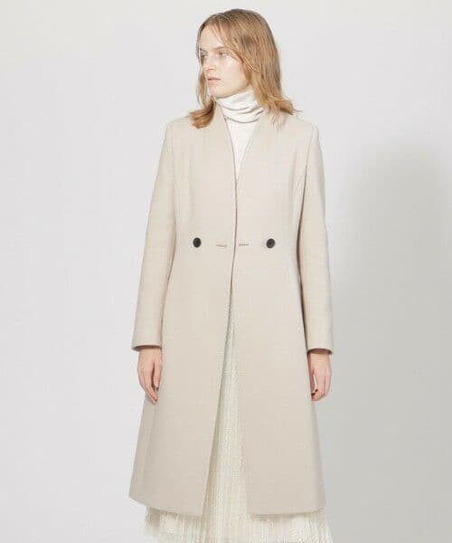 【EPOCA】カメリア　エアリーウールコート ホワイト☆