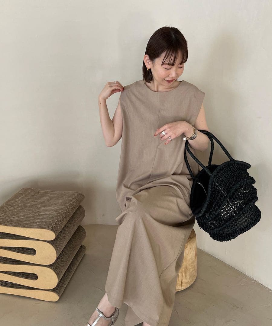 【未使用】NOLLEY'Sスカート風 大人オールインワン ベージュ 定価1.8万