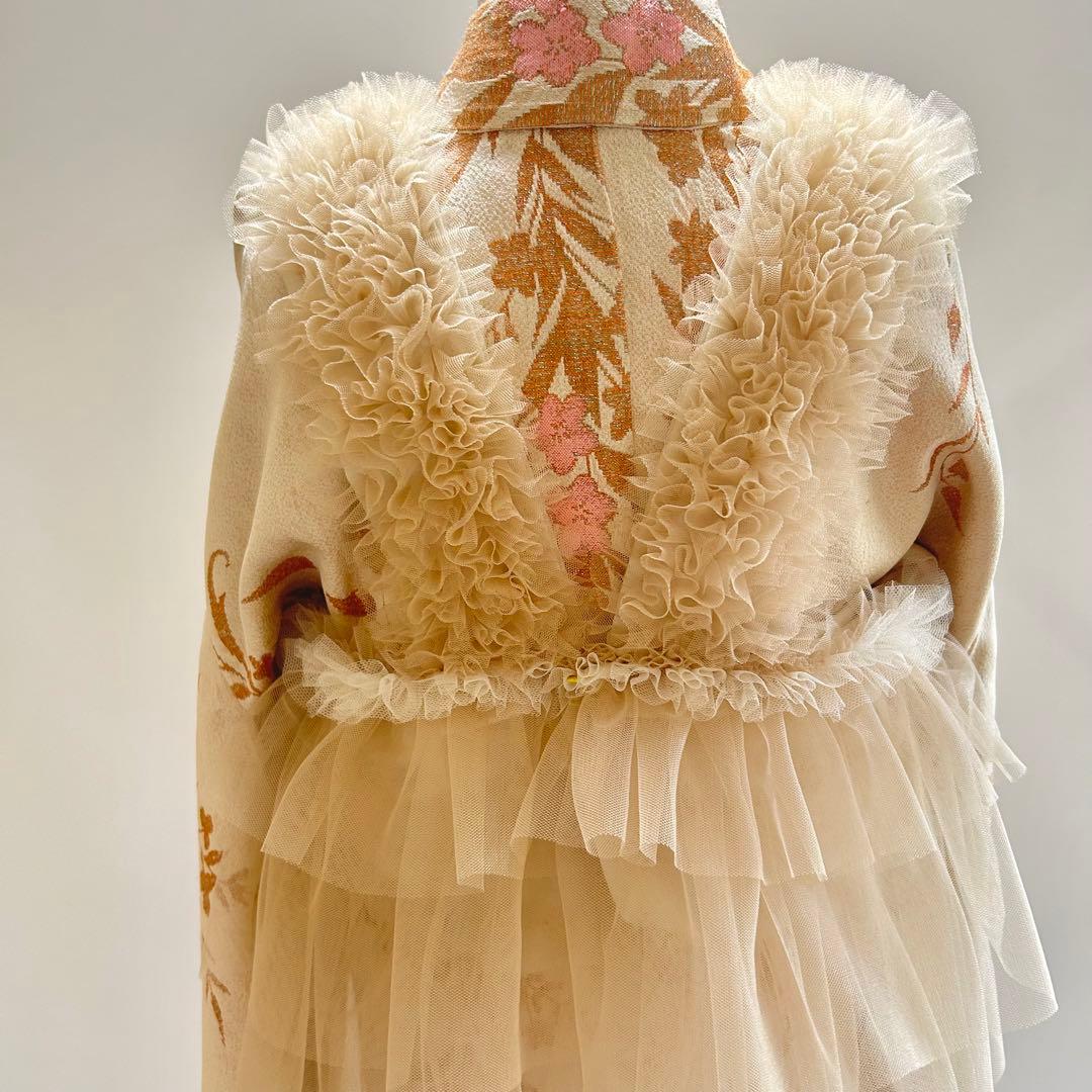 被布エプロン【ラテ】被布ドレス　チュール被布　被布　七五三　子供着物