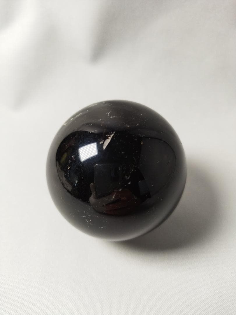 モリオン丸玉　黒水晶　チベット産　魔除け　天然石　鉱物　62mm