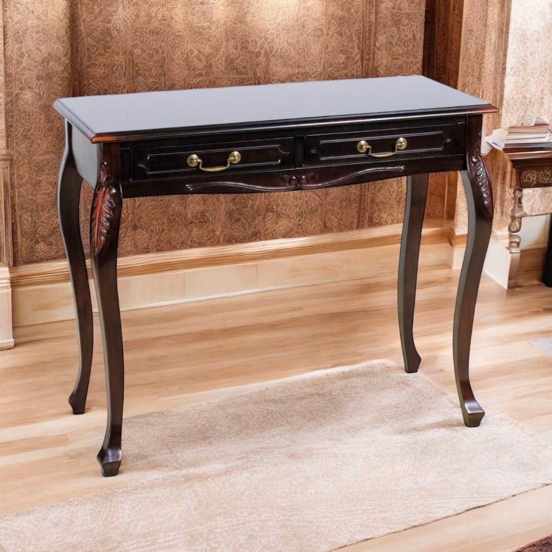 K 新品 コンソールテーブル アンティーク調 飾り棚 机 デスク サイドテーブル