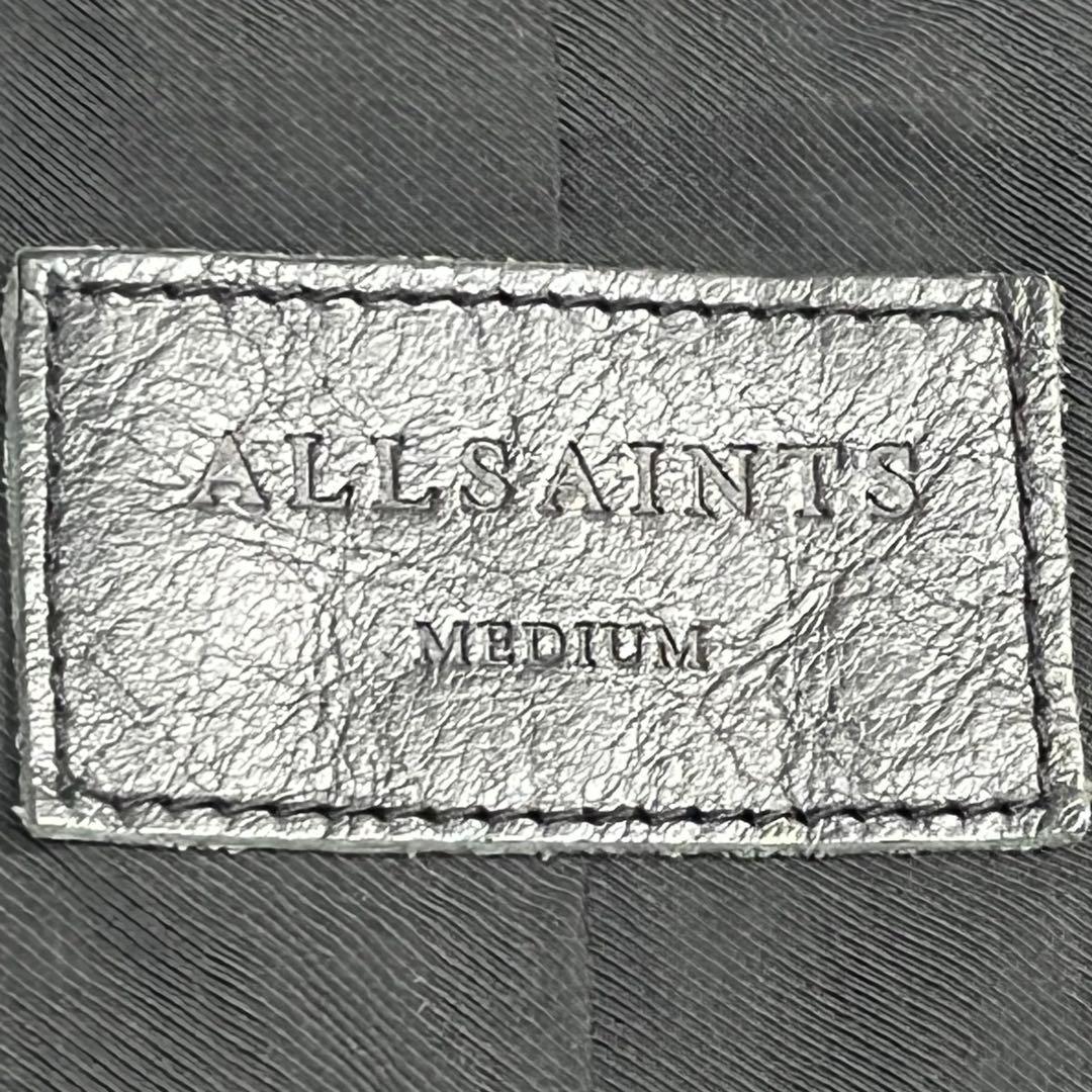 美品『オールセインツ』ダブルライダースジャケット レザー羊革 バイカー ベルト