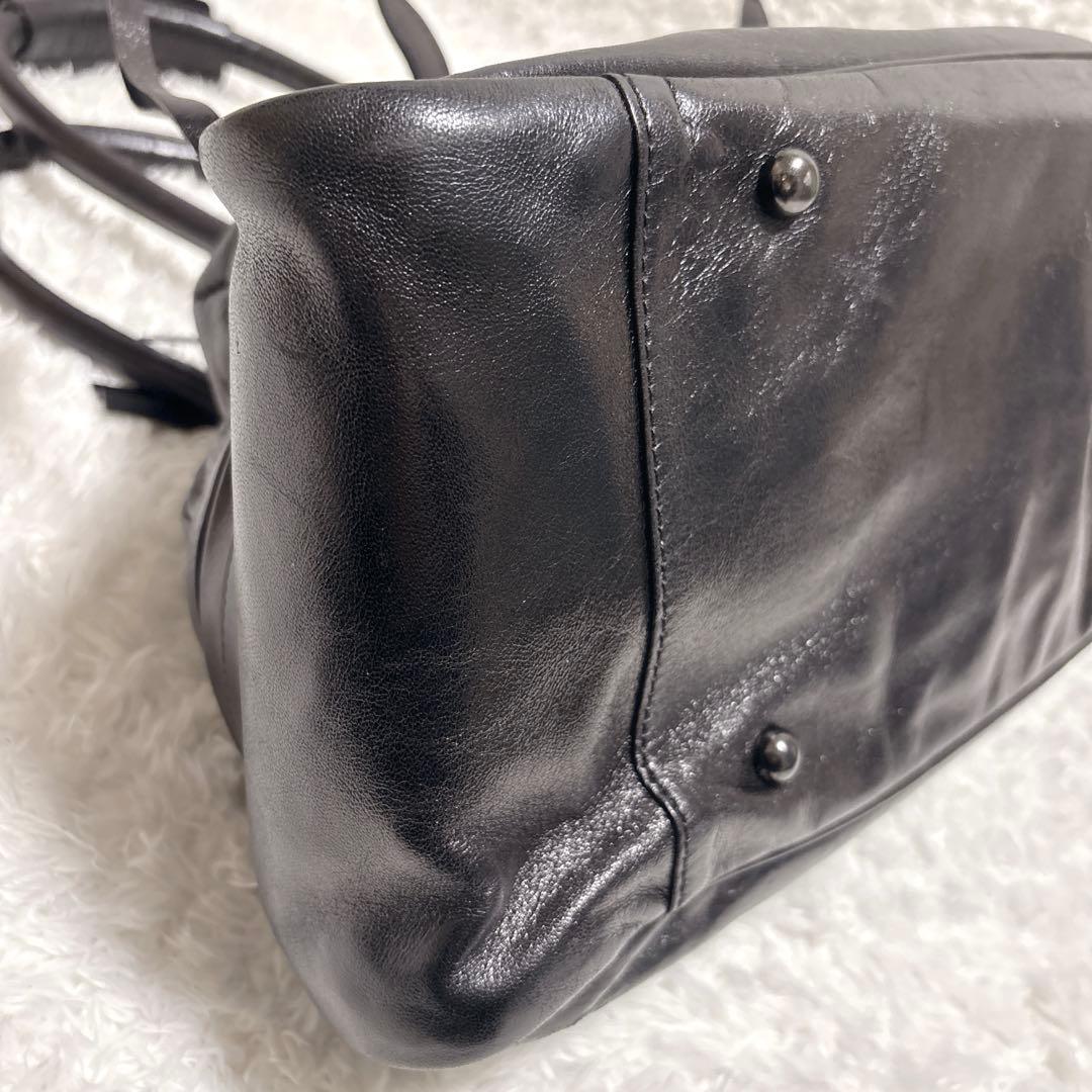 【美品】AKM ラムレザー ボストンバッグ 黒 Y2K アーカイブ LAMPO