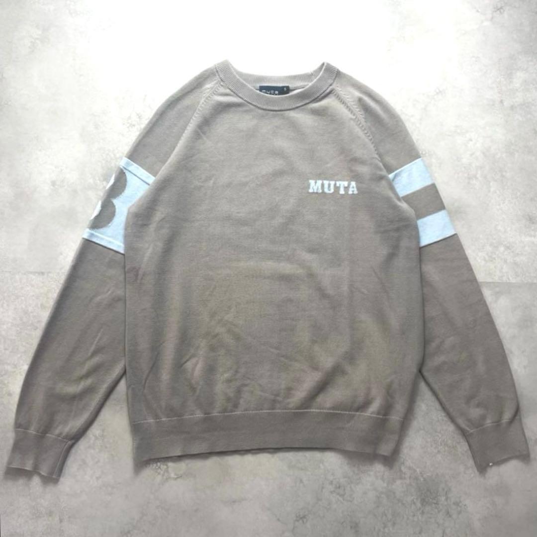 良品 MUTA レタードコットンニットセーターゴルフ サイズ5 M相当