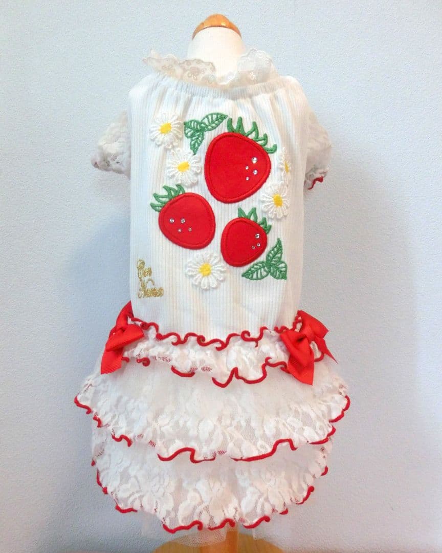 【希少】きゃんナナ いちごワンピース ホワイト Ｓ+Ｍサイズ