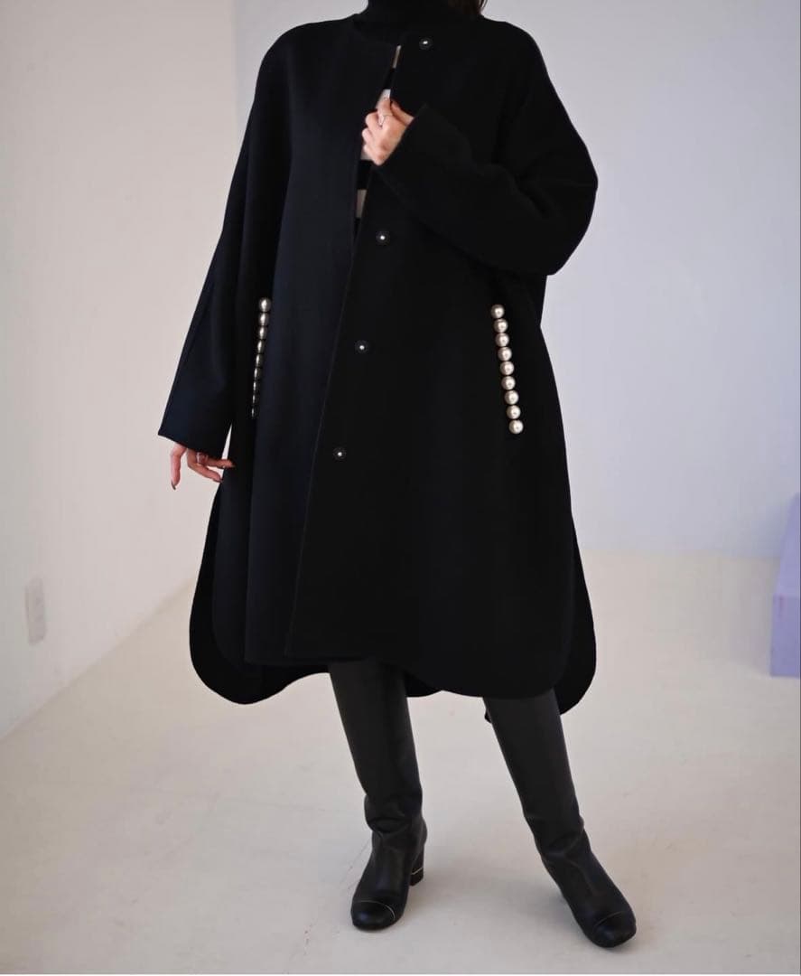 【trefle+1 】トレフルプラスワン⭐︎ノーカラーダブルフェイスコート⭐︎ウール