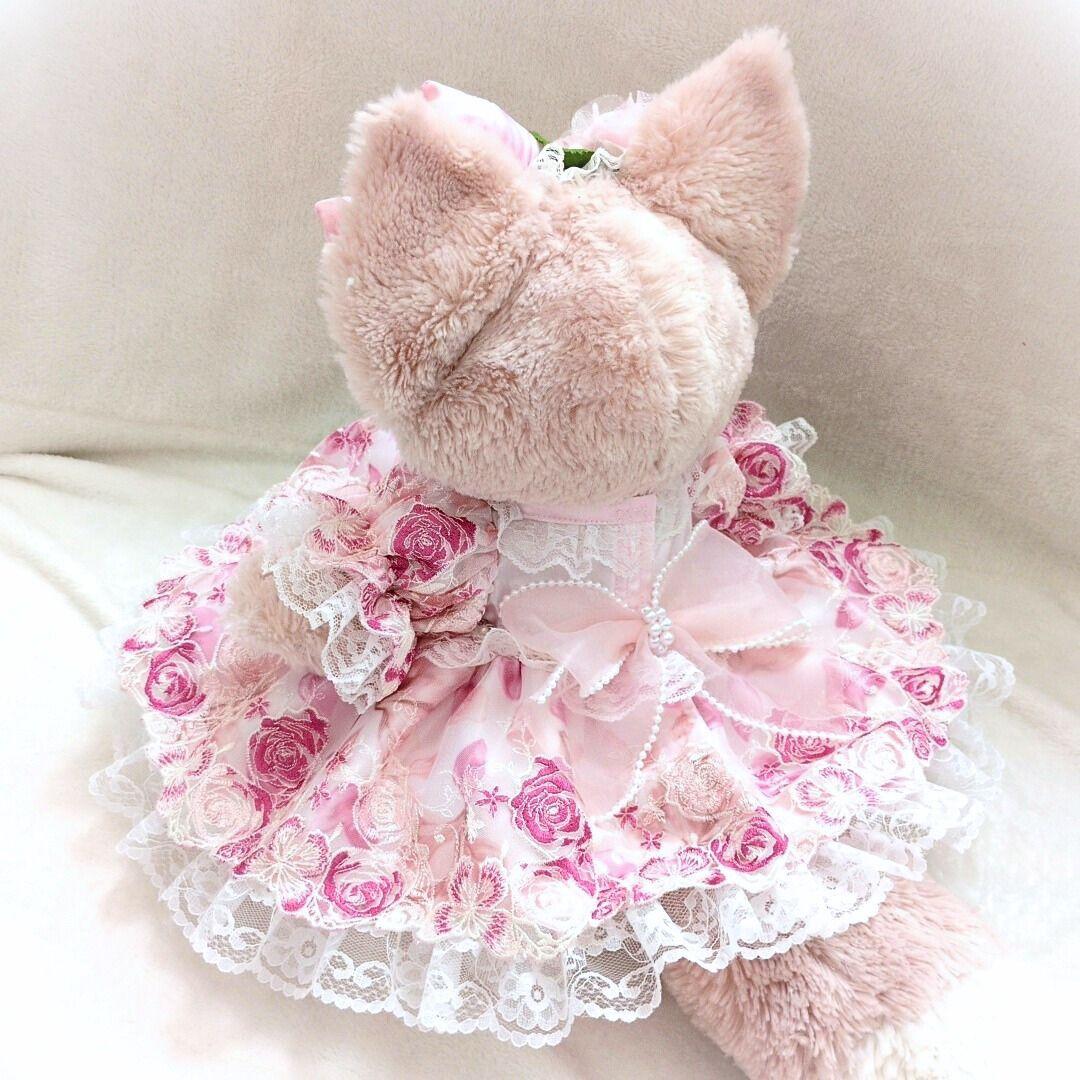 リーナベルコスチューム　Sサイズ用　1458 蝶々と薔薇のピンク色のコスチューム