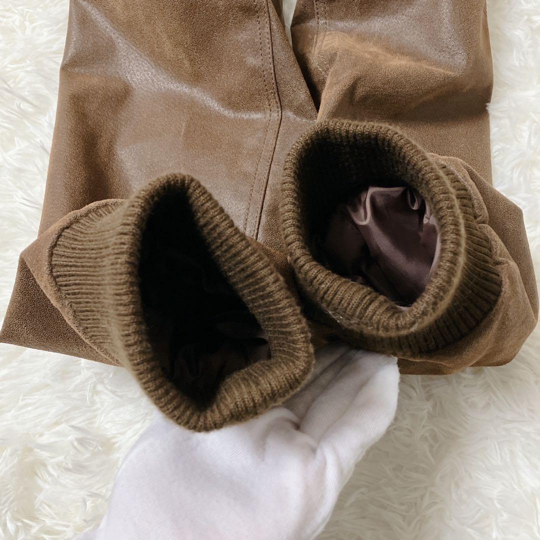 【希少】FLAVOR☆フード付 レザー ボマージャケット ライダース 茶色 XL