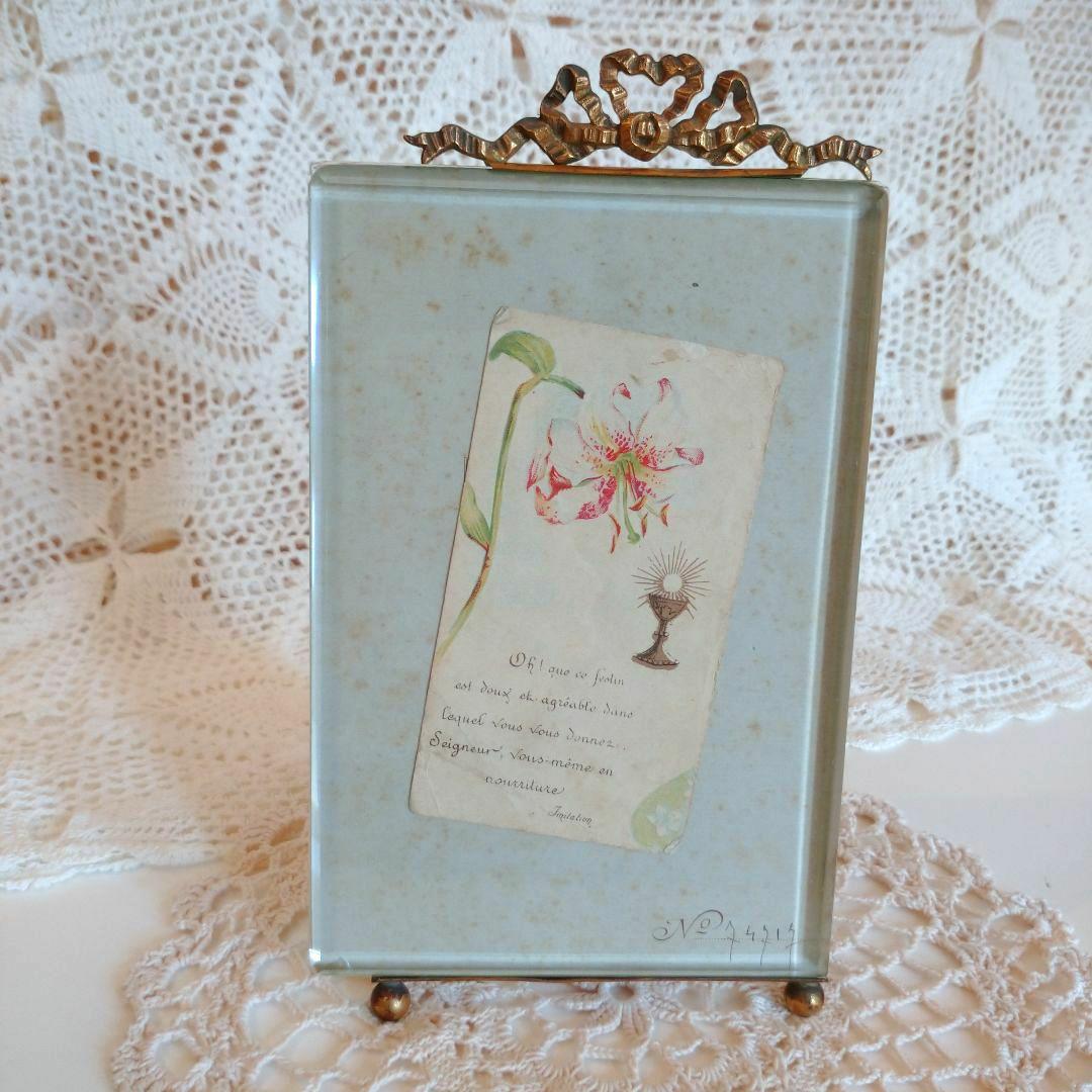 お値下げ！フランス　アンティーク　フォトフレーム　フラワーカード付き