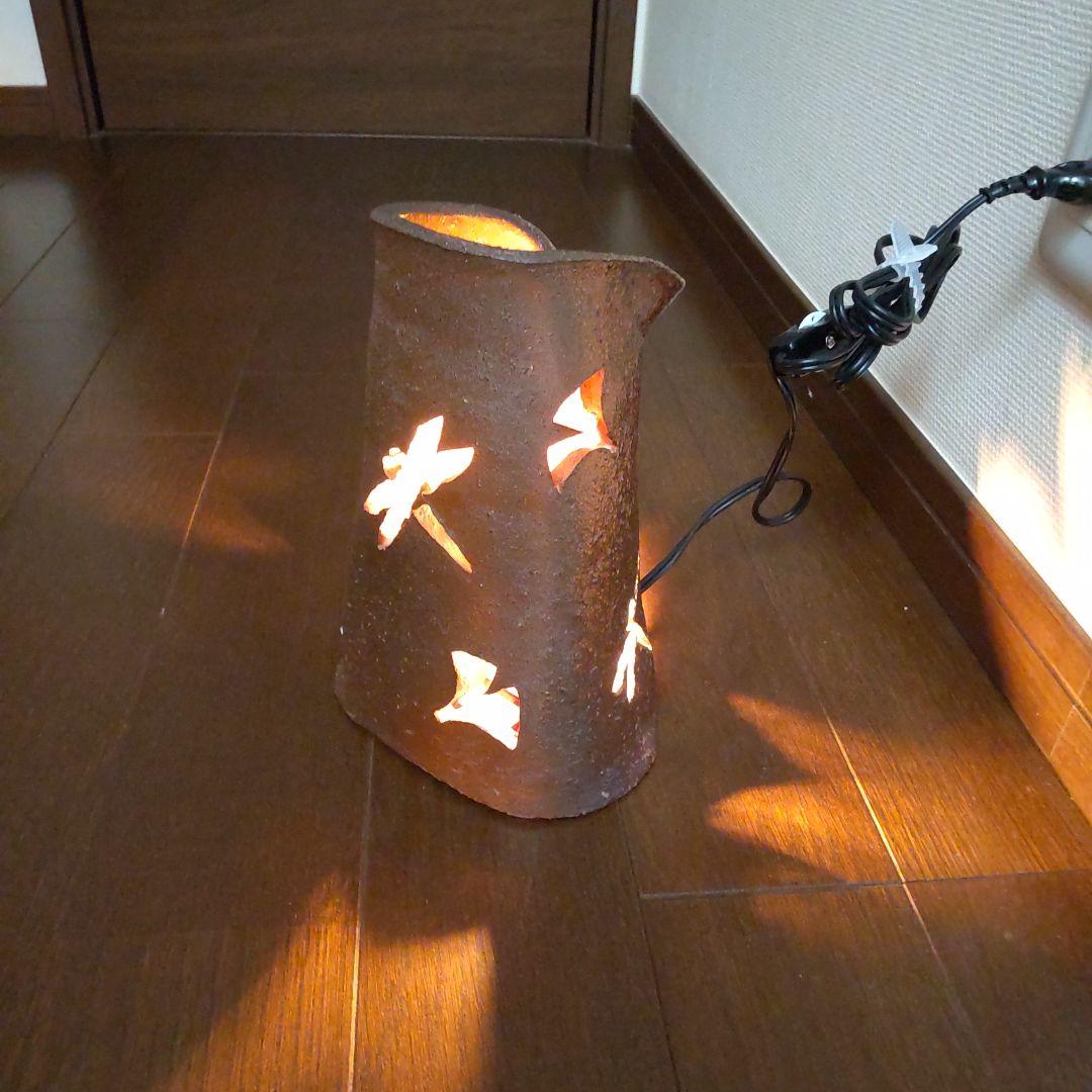 秋の灯り　備前焼　ライト付き