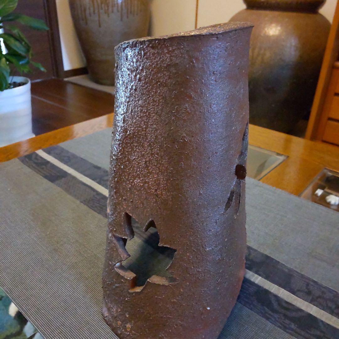 秋の灯り　備前焼　ライト付き