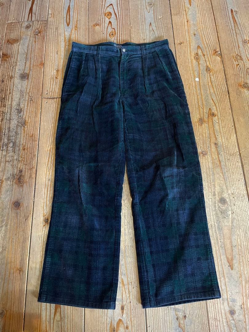 希少 ラルフローレン チェック柄 コーデュロイパンツ