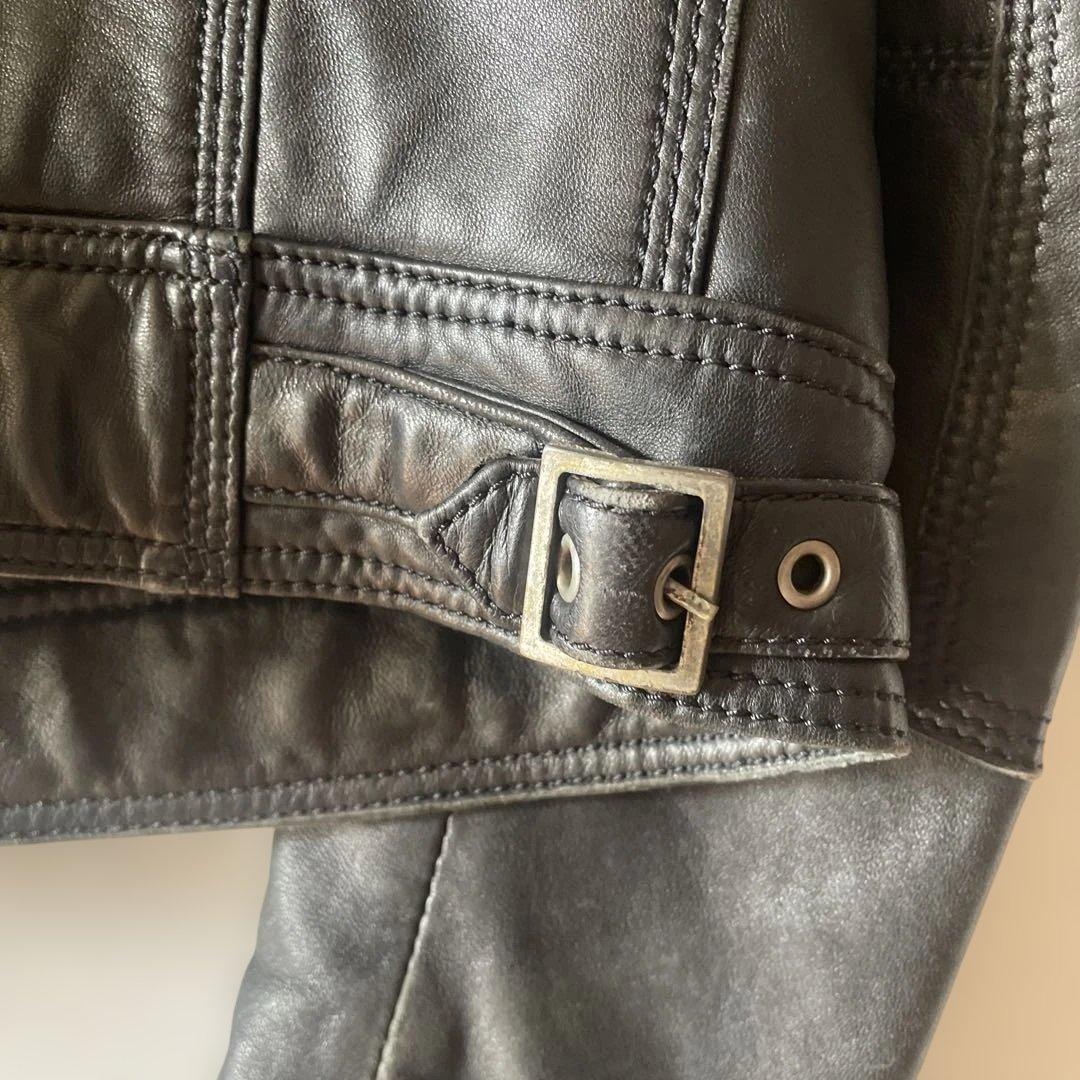 D&G ブラック レザー シングルライダースジャケット サイズ46