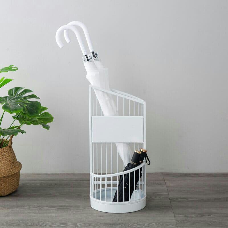 傘立て 円筒型 折り畳み傘用 モダン 金属製(白い)