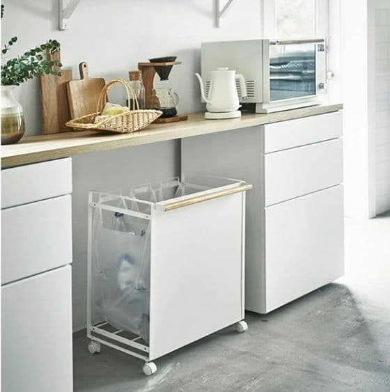 【極美品】山崎実業 TOSCA トスカ 目隠し３分別ダストワゴン