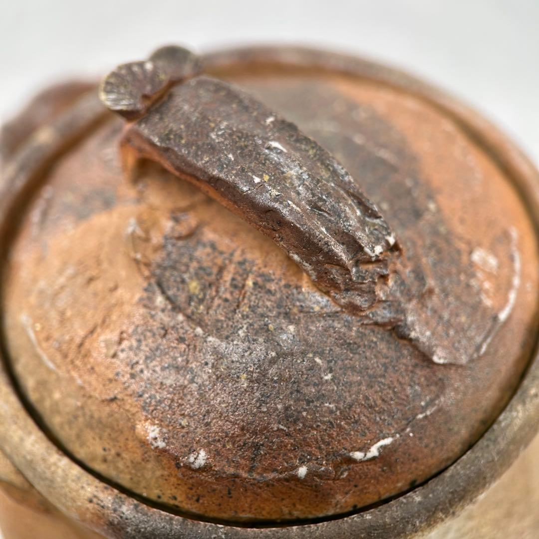 D佐藤苔助 備前焼宝瓶 霊芝手捻り人気作者 急須 共箱 共布 茶注 煎茶 茶道具