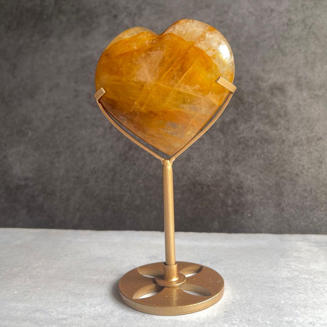ゴールデンヒーラー ジオード入り 台座付き ハート