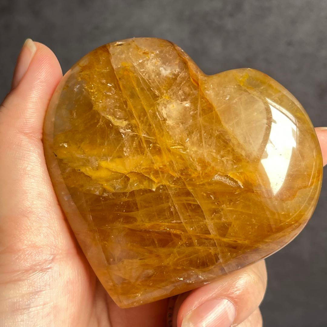 ゴールデンヒーラー ジオード入り 台座付き ハート