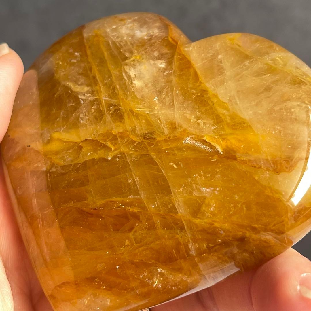 ゴールデンヒーラー ジオード入り 台座付き ハート