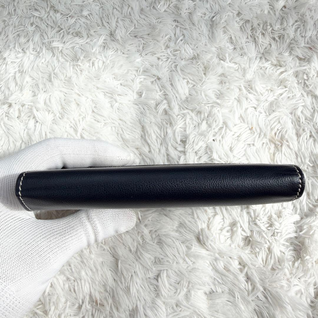 極美品✨イブサンローラン Yカット ビンテージ 三つ折り財布 ネイビー