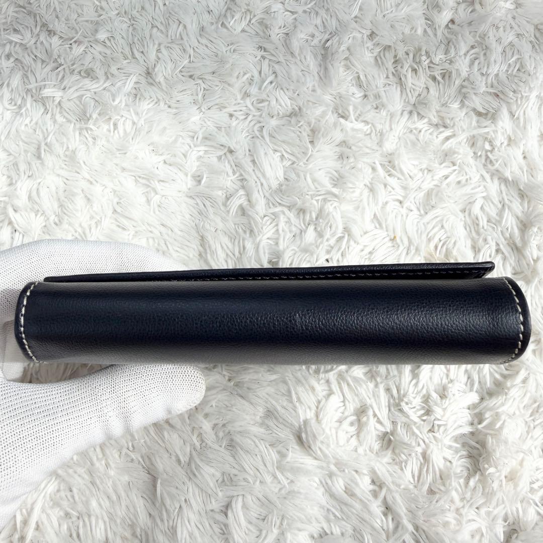 極美品✨イブサンローラン Yカット ビンテージ 三つ折り財布 ネイビー