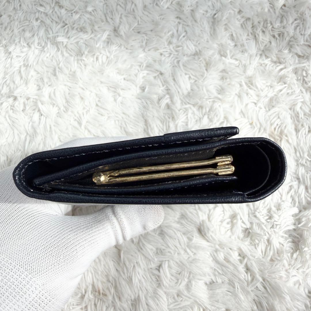 極美品✨イブサンローラン Yカット ビンテージ 三つ折り財布 ネイビー