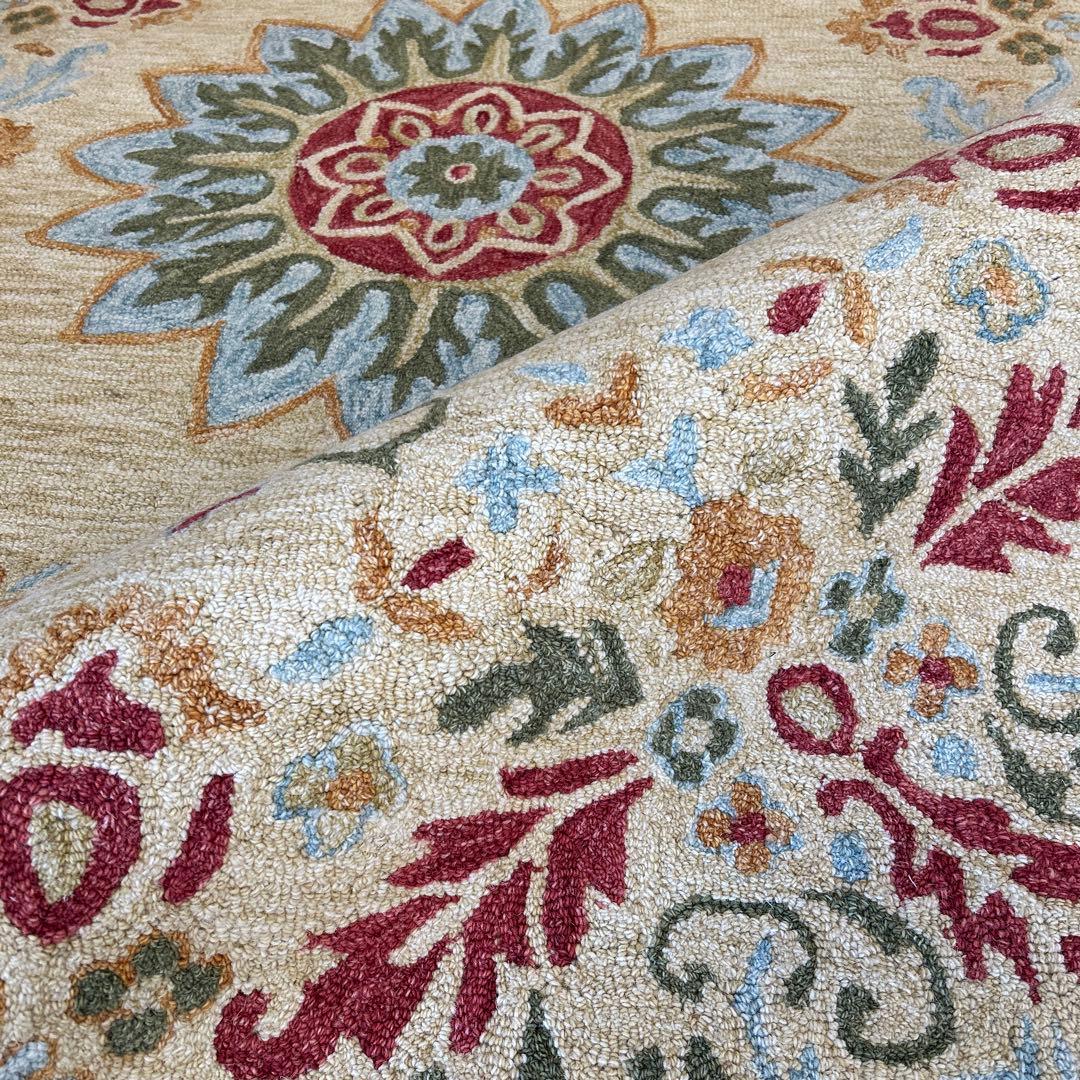 新品☆ウールラグ カーペット 絨毯 140×200cmウール100% 北欧風