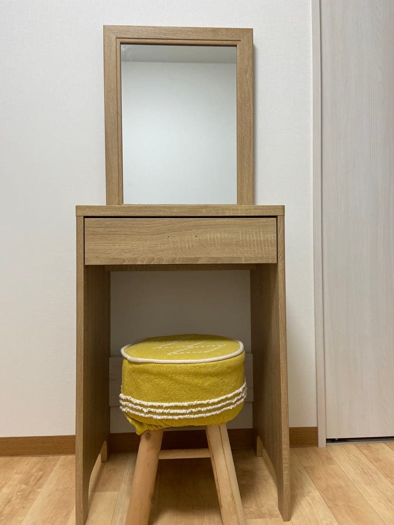 ナチュラルウッド ミラー付きドレッサー