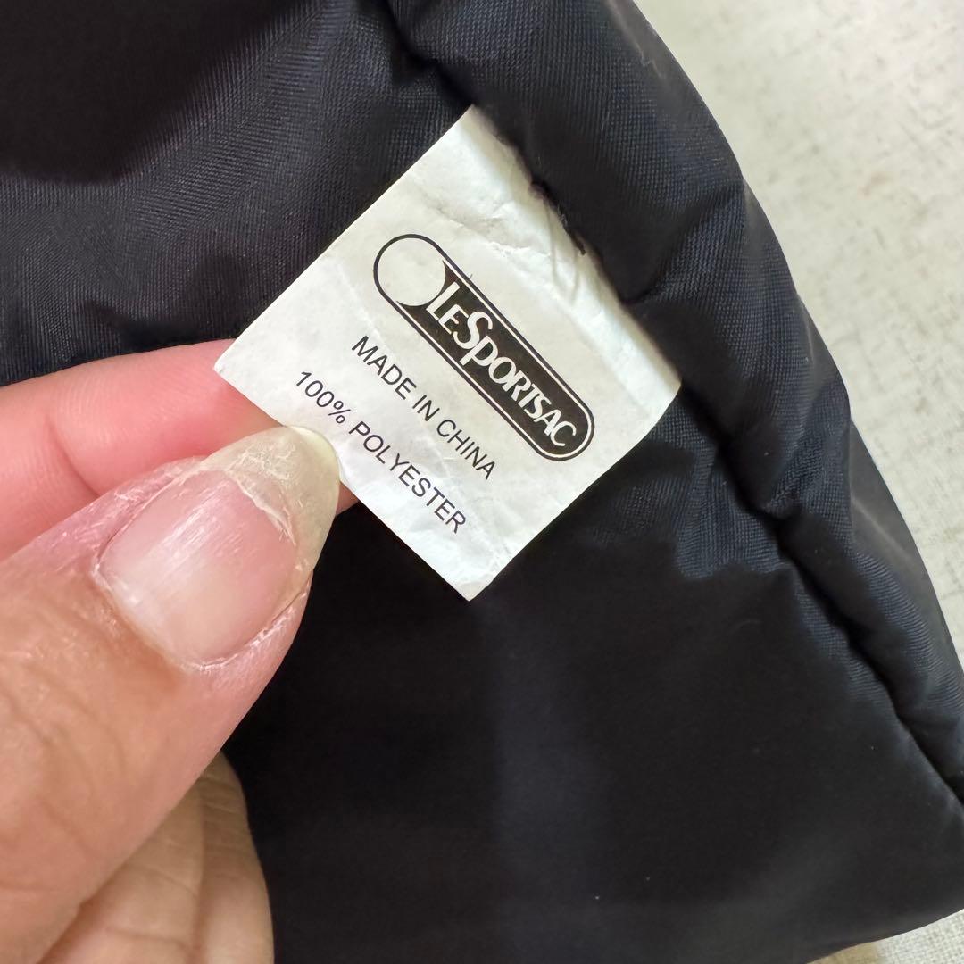 LeSportsac レスポートサック　モノトーン　総柄　黒　ボストンバック