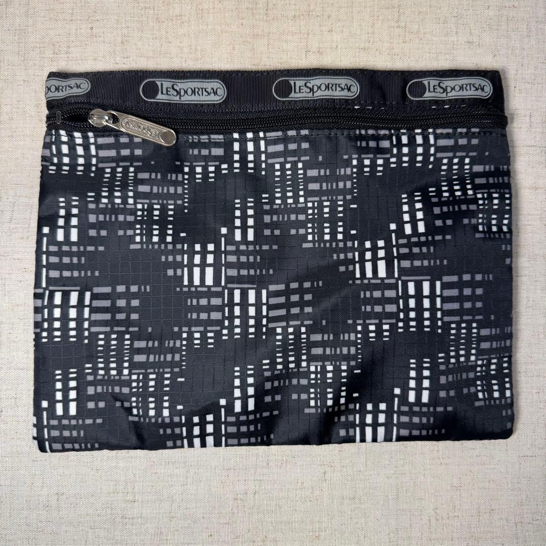 LeSportsac レスポートサック　モノトーン　総柄　黒　ボストンバック