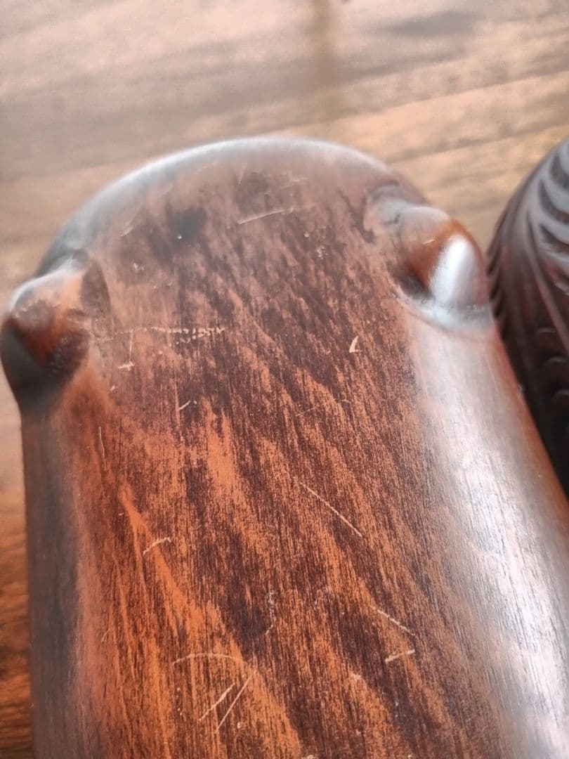 ニュージーランド マオリ彫り ティキ 小物入れ ワカフイア ウッドカービング