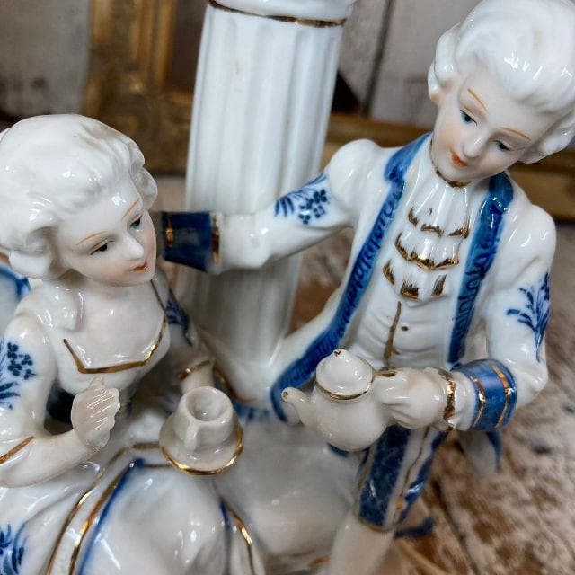 70sヴィンテージ*ヤマハ陶芸*フィギュリン スタンドライト*陶磁器 人形 照明