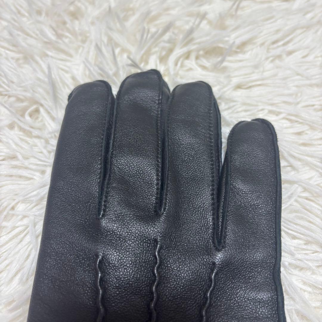 【箱有り】Dents デンツ　カシミヤレザーグローブ　手袋　ブラック　レッド