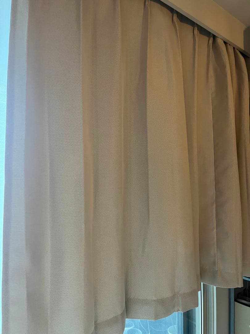 遮光2級 アイボリー 開き方 両開き レースカーテン ホワイト