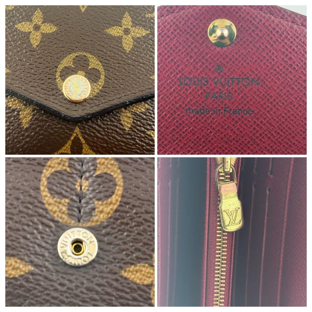 新型ポルトフォイユサラ ルイヴィトン モノグラム フューシャ 二つ折り長財布