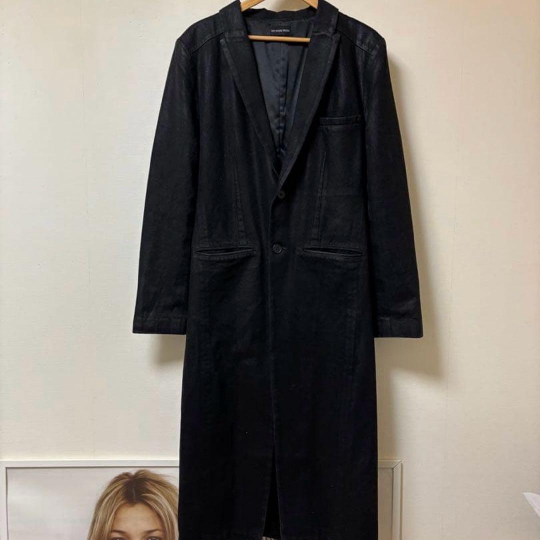 no mass prod ワックスコーティングデニム ロングコート