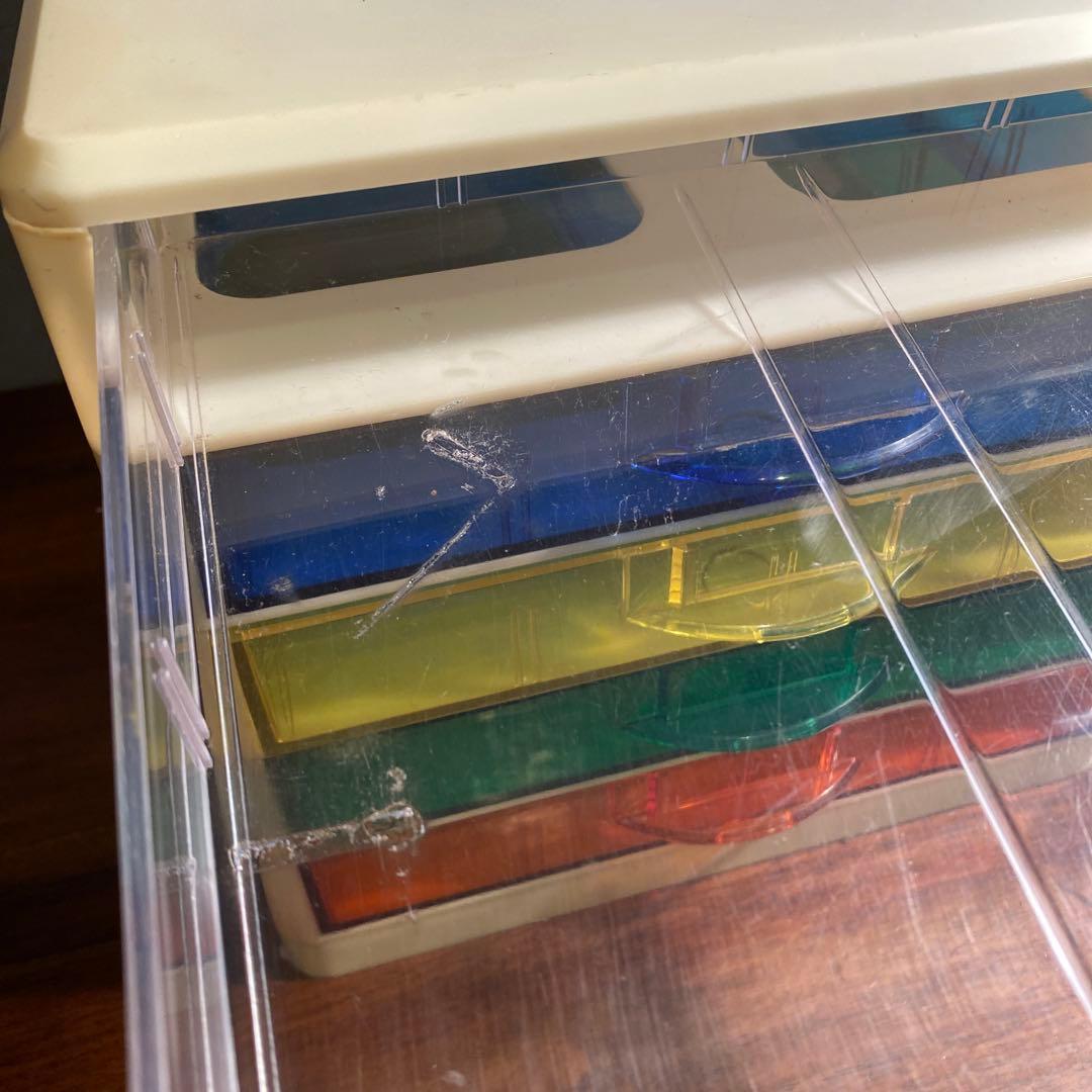 昭和レトロ 五段書類入れ 小引き出し 収納 レトロポップ スペースエイジ