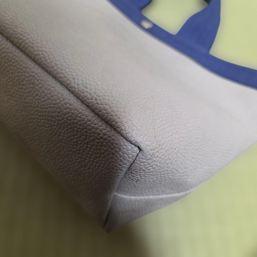 エルベシャプリエ リュクス 舟型トート ブルー　ベージュ　レザー